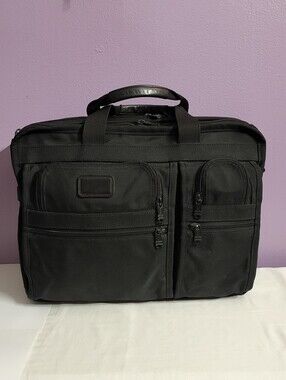 TUMI Alpha Deluxe Shoulder Messenger Bag Multi-Pocket BRIEFCASE Organizer 2621D3